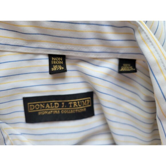 Donald Trump Signature Mens Shirt 15.5 32 33 Long Sleeve Non Iron E7E - Picture 7 of 8